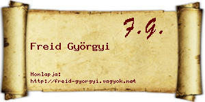 Freid Györgyi névjegykártya